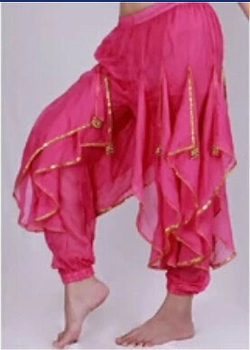 Женские сексуальные танцевальные брюки и Египетский танец живота брюки низ костюм индийские танцевальные брюки 10 цветов - Цвет: Rose