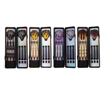 

12 Pieces Professional Iron Barrels Plastic Soft Tip Darts with Storage Case, Assorted Colors