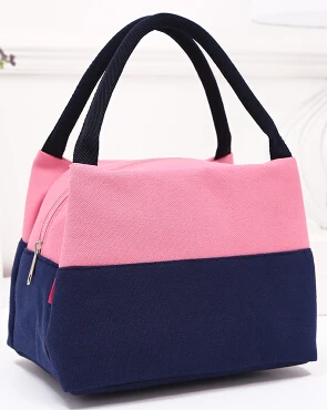 Холщовая Сумка для обеда, Модная Портативная маленькая сумка для обеда, сумки для женщин, сумка-тоут, размер 22*17*15 см, скидка 30% C203 - Цвет: pink