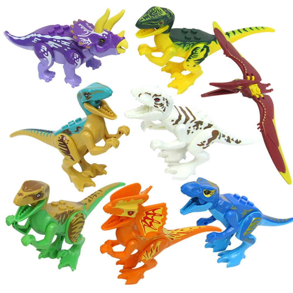 dinosaur assembling building blocks set
