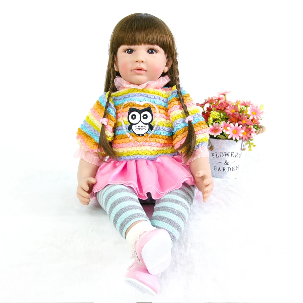 

60cm Silicone Reborn Baby Doll Toys For Children Girls Bonecas 24inch Princess Babies Vinyl Toddler lol original doll Present