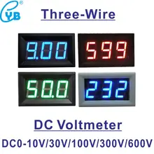 Yb27 três fios conduziram a c.c. 0-10v 0-30v 0-100v 0-300v 0-600v 0-v 0-v medidor de volt do medidor de tensão de digitas