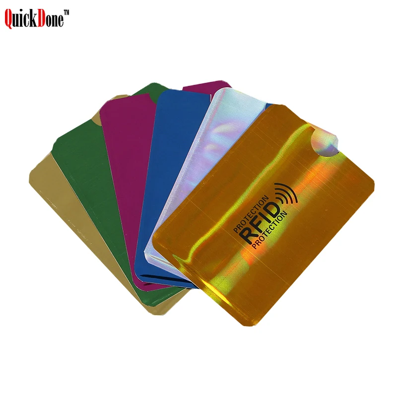

QuickDone Colorful 10Pcs/Set ID Card Storage Bag Anti-Scan RFID Blocker NFC Shielding Card Pouch Case Privacy Protection DK0467