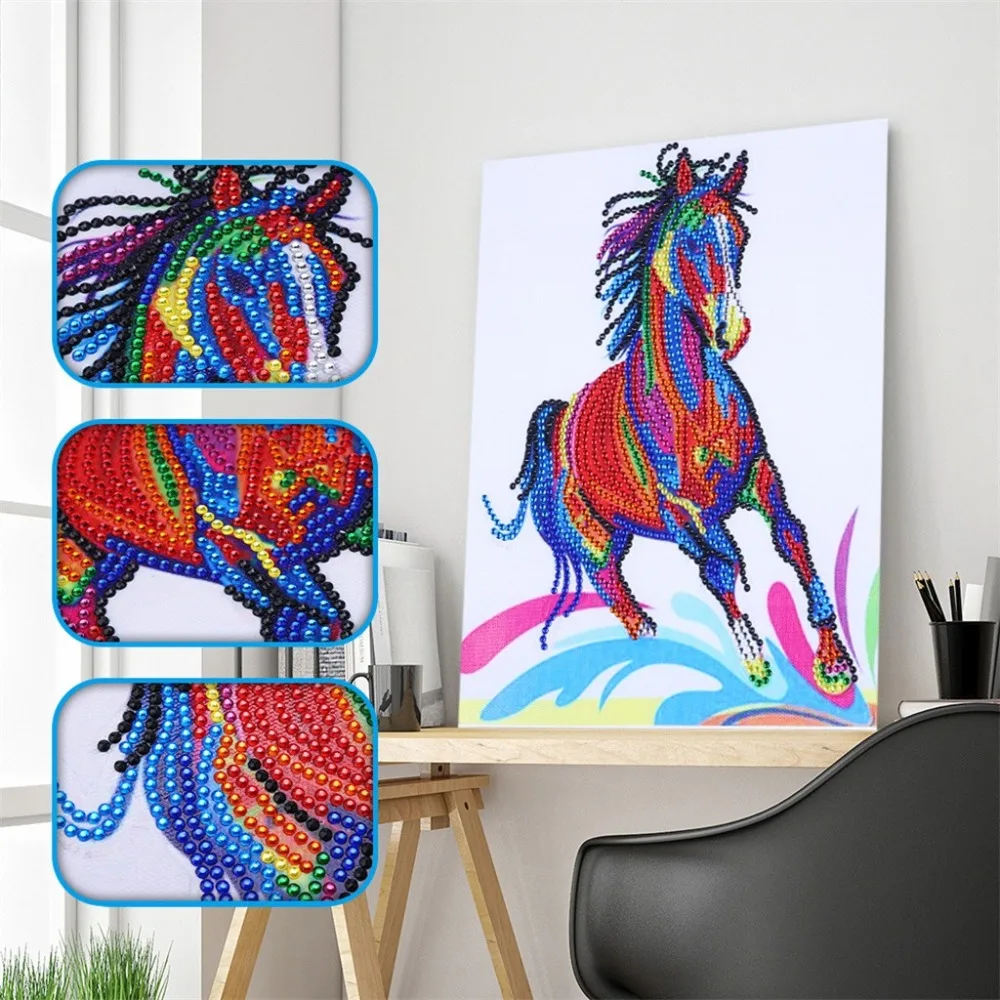 

Special Shaped Diamond Painting Diamond Embroidery 5D DIY Partial Drill Cross Stitch Kits Dog Horse Tiger Rhinestone Picture Q4