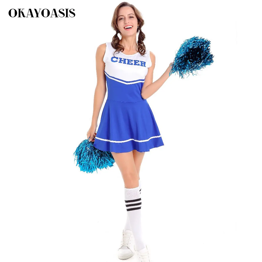 Kost/üm aus /„High School Musical/“ mit Pompoms Cheerleader-Kost/üm in 6/ Farben und/ 5/ Gr/ö/ßen