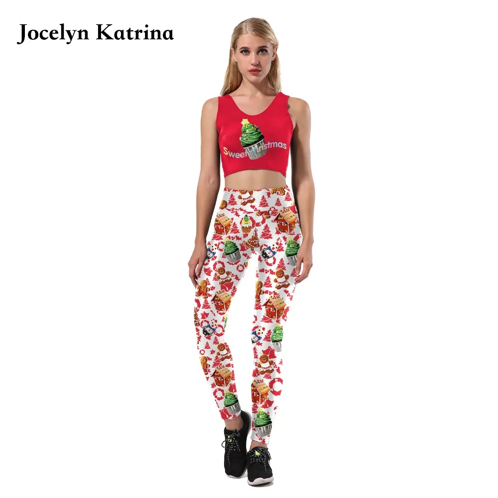 Jocelyn Катрина 2017 3D печатных Для женщин Набор для йоги комплект леггинсы спортивный костюм Винтаж спортивные Костюмы тренажерный зал