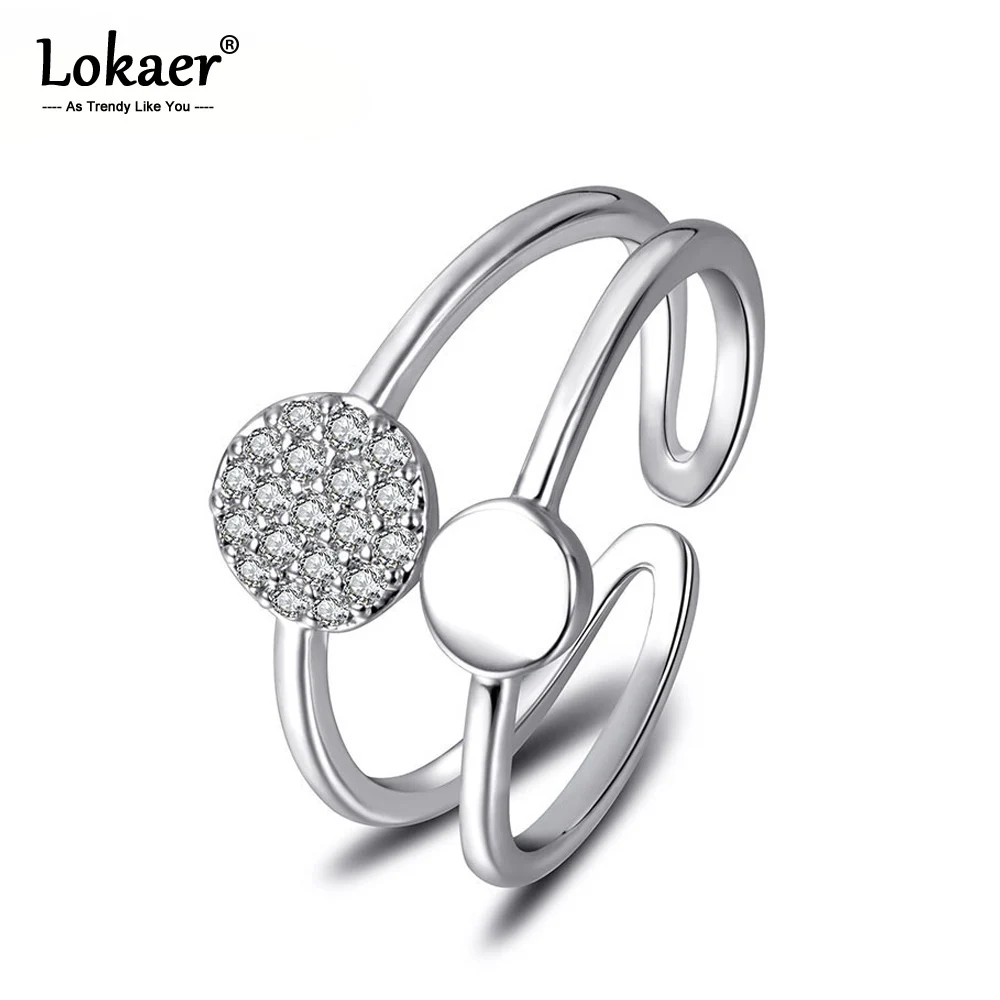 

Lokaer Office Design Trendy Open Party Girls Rings Pave Setting Cubic Zirconia Anniversary Rings Jewelry For Women Anel LR17188