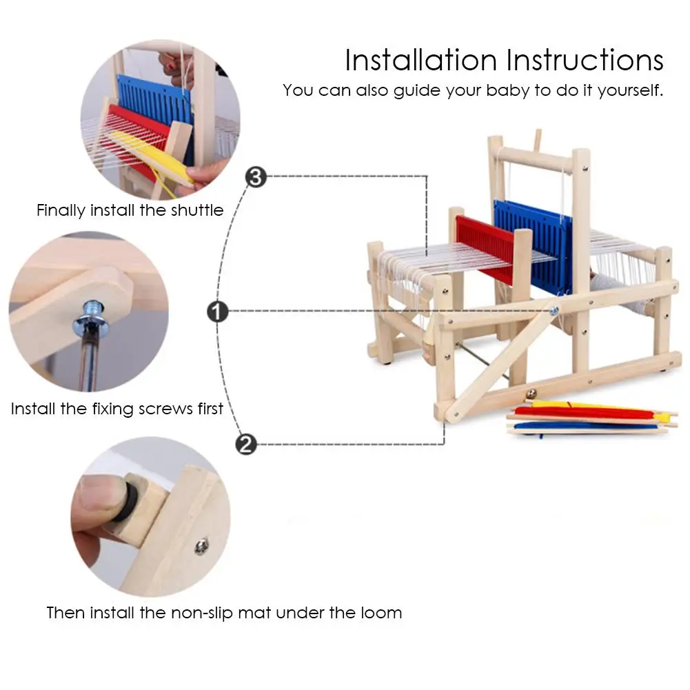 Деревянная традиционная ткацкая детская игрушка, обучающий подарок, деревянная ткацкая рама, вязальная машина