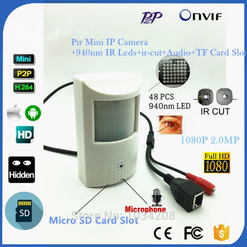 1080P Audio Mini Macchina Fotografica Del Ip 940Nm Visione Notturna Di Ir Macchina Fotografica Del Ip Della Macchina Fotografica Di Sicurezza Interna 
