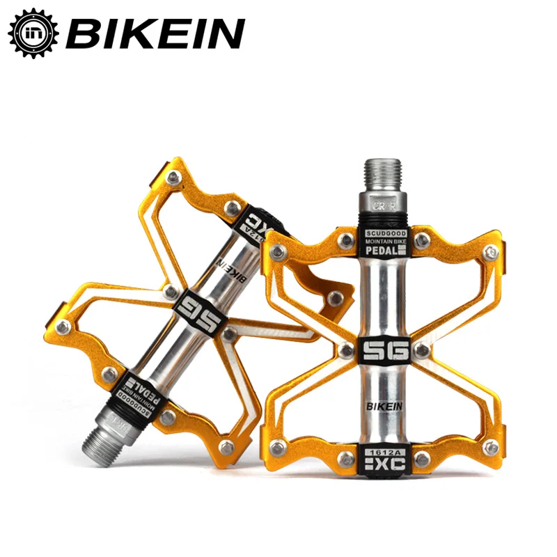Best BIKEIN Mountain Bicycle BMX CNC Aluminum Anti Slip Pedals 3 Sealed Bearing Multi Colors Cycling MTB Flat Pedal Bike Accessories