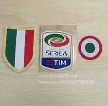1718 Silicone Círculo remendo coppa Italia Serie A patch e Vermelho + peito Scudetto futebol remendo Crachá