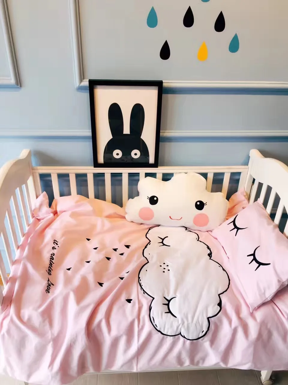 

3Pcs Cotton Bed Bed Linen Kit Baby Infant Cartoon Bedding Set Includes Pillow Case Bed Sheet Duvet Cover No Load