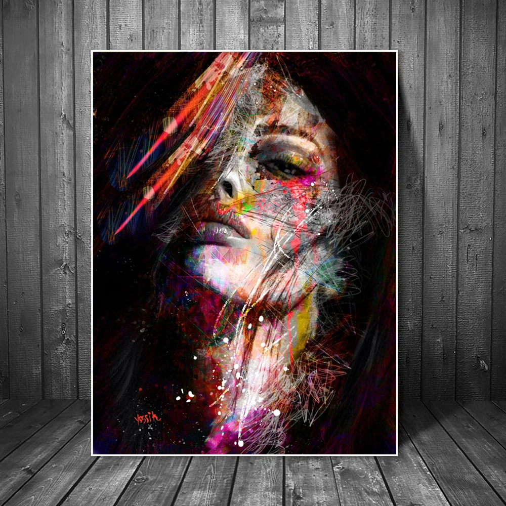 

Abstract Graffiti Art Wall Paintings Print On Canvas Pop Art Canvas Modern Girls Oil Paintings Living Room Home Wall Decoration