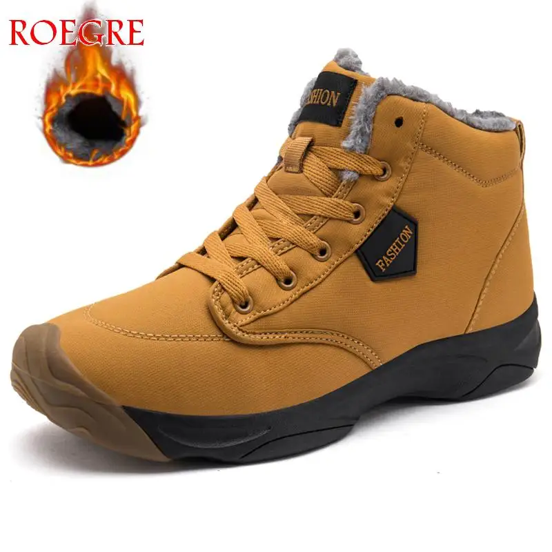 

2019 Winter Waterproof Shoes Couple Unisex Snow Boots Warm Fur Inside Antiskid Bottom Keep men Warm Ankle Casual Outdoor Boots