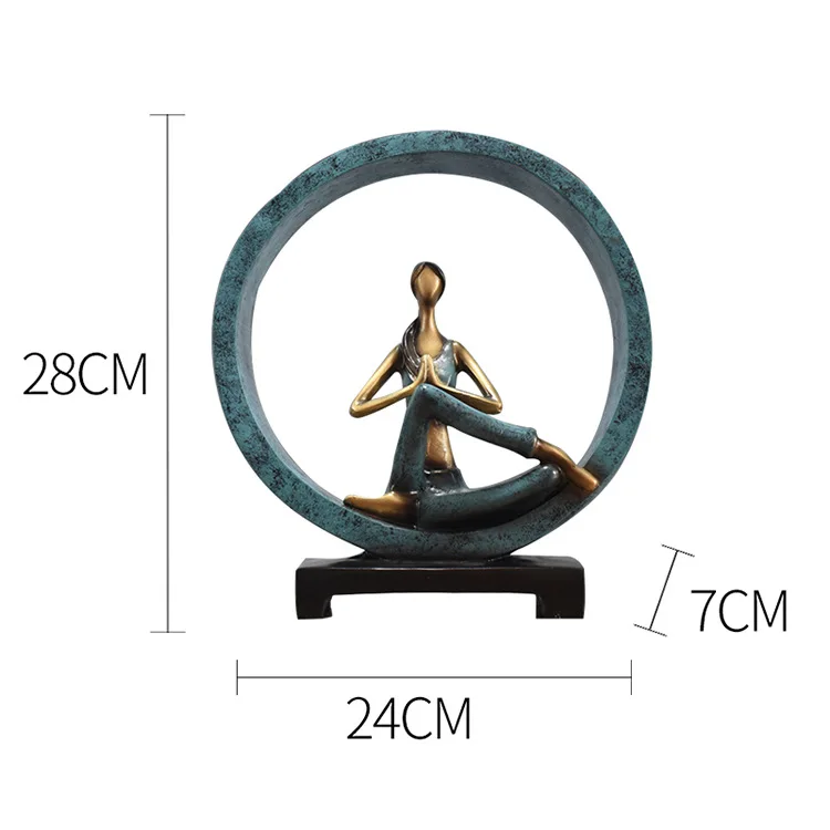 Yoga Figurine Blue A Современный домашний декор абстрактный арт Смола Йога поза статуэтка фарфор Йога леди Рисунок Статуя студия Декор Орнамент Миниатюрная модель - Цвет: Yoga Figurine Blue A