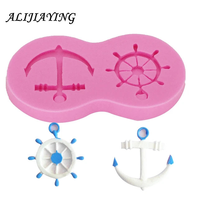 Csónak Hajó Horgonyos Szilikon Penész Fondant Torta Díszítő Szerszámok Csokoládé Gumpaste D0209