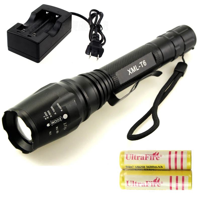 XML T6 Zoombare LED Taschenlampe Tactical 500LM Handlampenlicht 5 Modi 