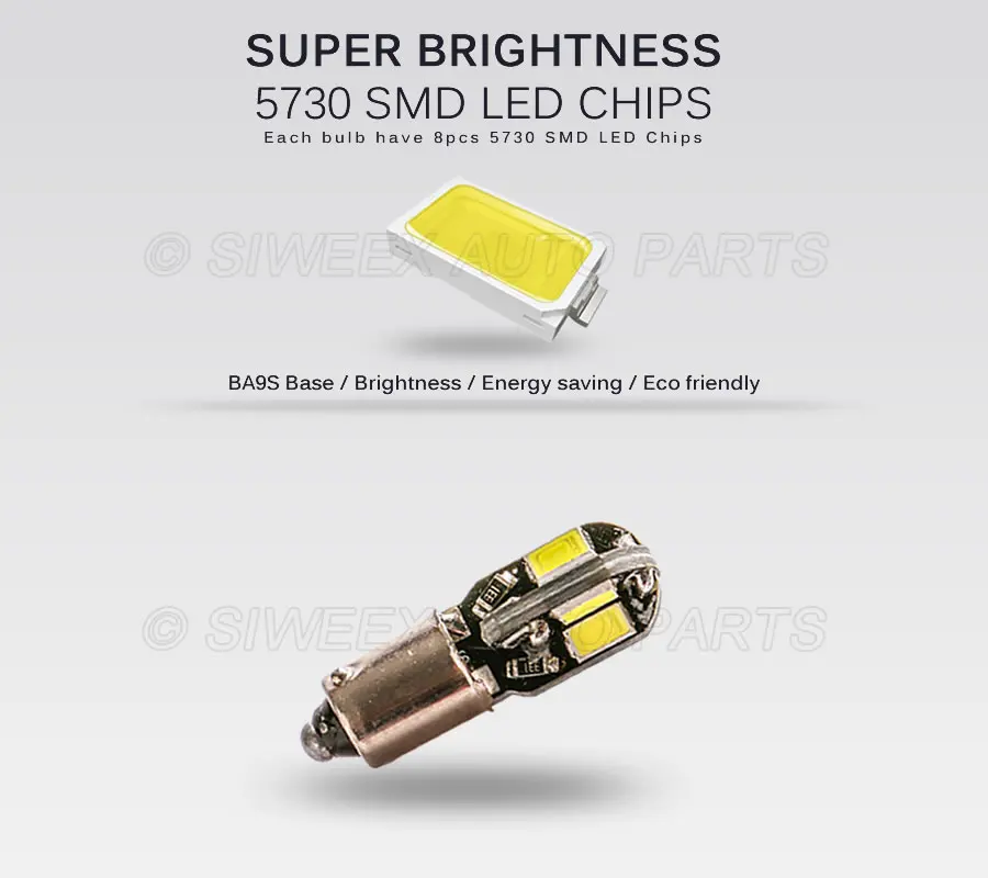 4X T4W BA9S Автомобильный светодиодный лампы 8 5730 SMD Светодиодная чтения Боковой