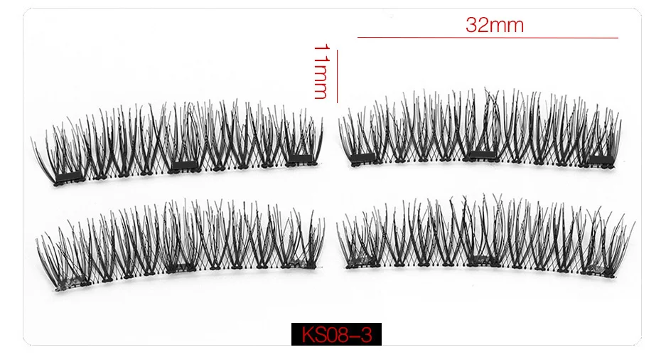 Shozy магнитные ресницы с 3 магнитами ручной работы 3D/6D магнитные ресницы натуральные накладные ресницы удобные с подарком box-KS02-3