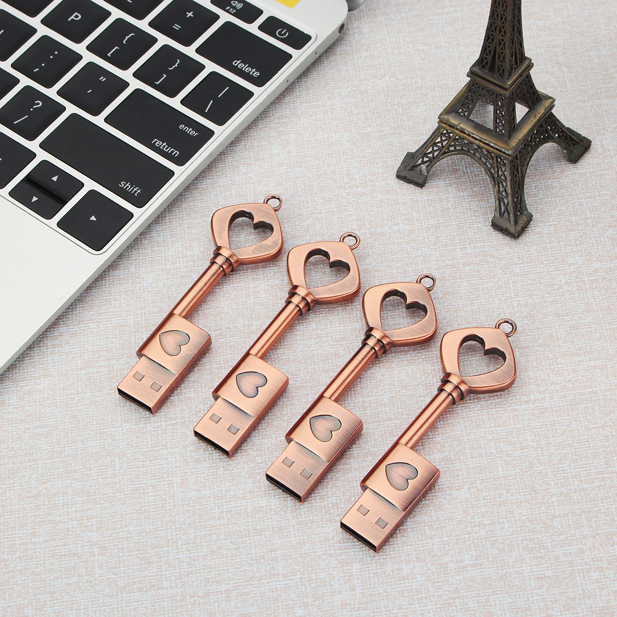 

16GB 32GB 6MB/s Rose Gold Vintage Key USB Flash Drive Acrylic Pendrive High Speed USB Stick Pen Drive USB2.0