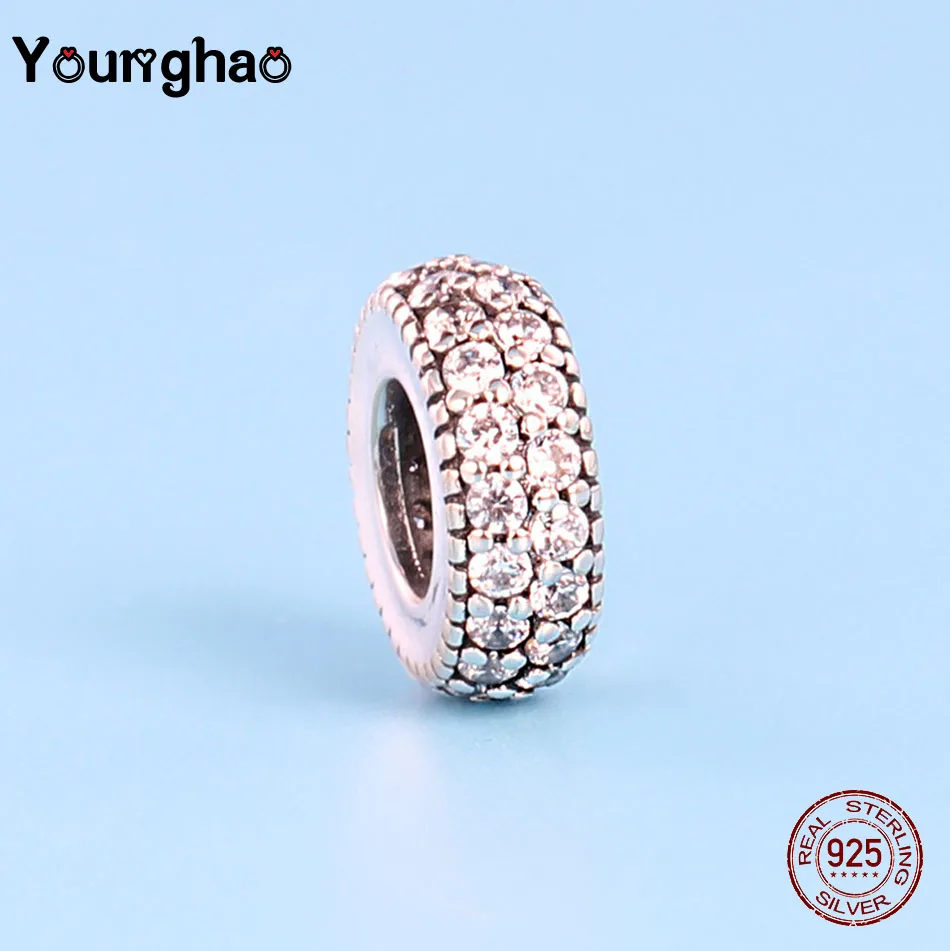 

Younghao Jewelry 925 Silver Eternity Vintage Spacer Beads Fits Original Pandora Charms Bracelet Making DIY Berloque Women Gifts