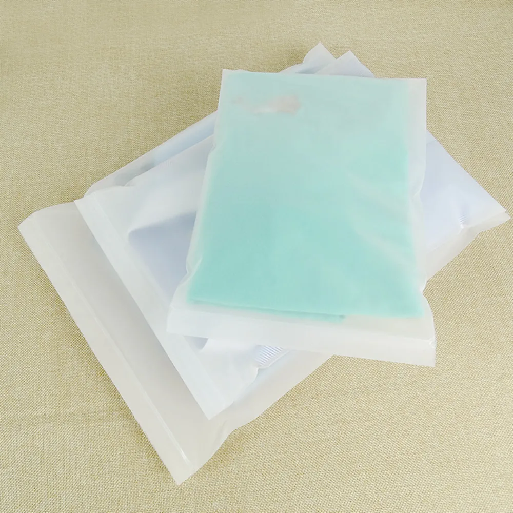DHL Matte Translucent Plastic Ziplock Storage Clothing Bags Reusable