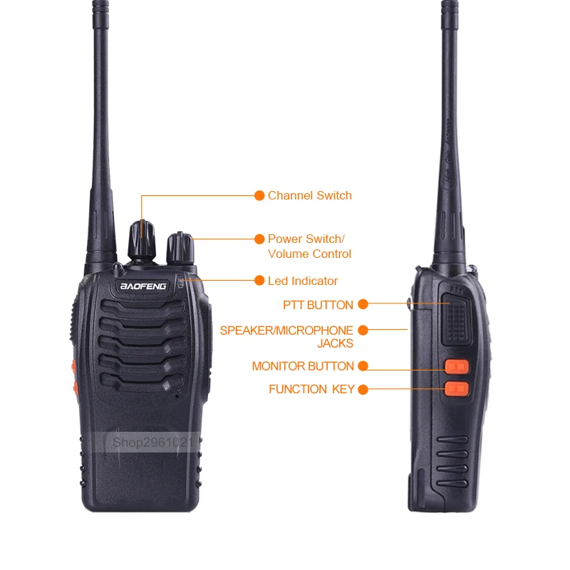 4 шт./лот Baofeng bf 888S портативная рация UHF 400 470MHz 5W 1800mAh BF двухсторонняя