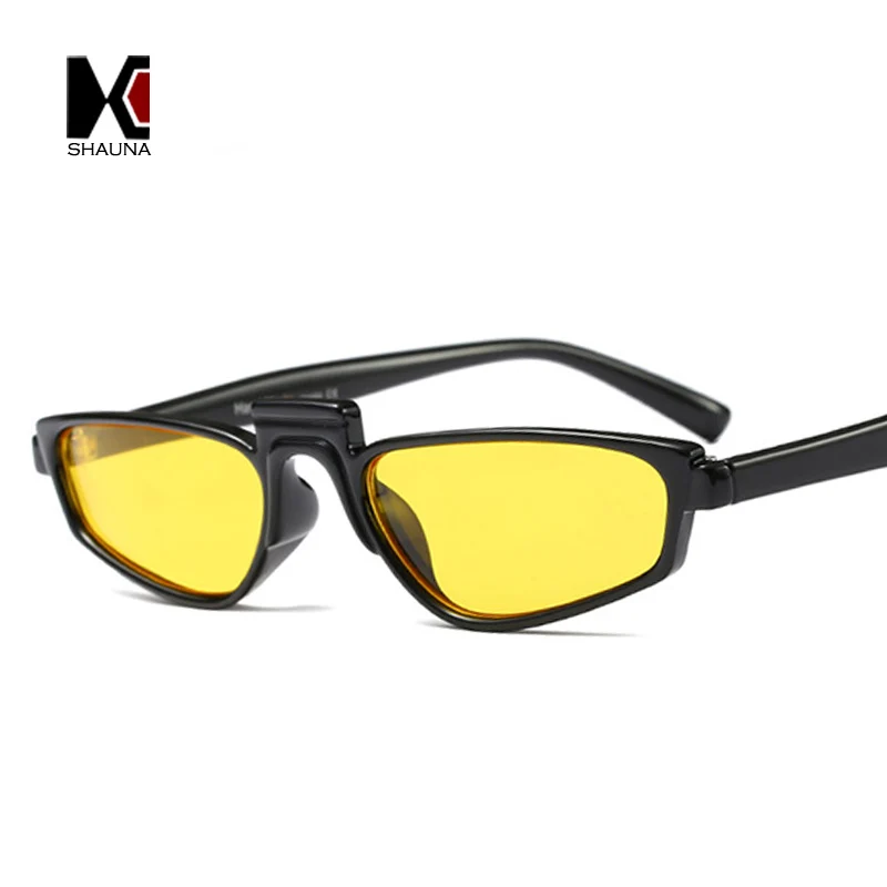 SHAUNA Fashion Women Small Rectangle Sunglasses Popular Men Yellow Tinted Lens Glasses UV400 SHAUNA Fashion Women Small Rectangle Sunglasses Popular Men Yellow Tinted Lens Glasses UV400