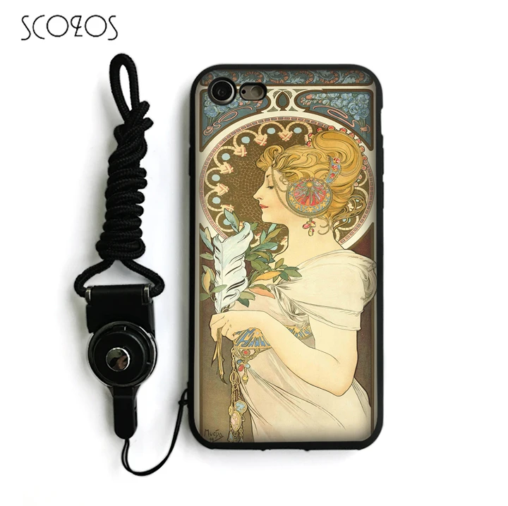 SCOZOS ALPHONSE MUCHA Silicone TPU Phone Soft Case For Iphone X 5 5S Se 6 6S 7 8 Plus #ka08 |
