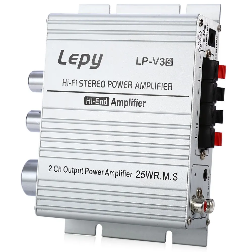 Lepy LP V3 12 В мини Hi Fi стерео цифровой усилитель мощности MP3 автомобильный аудио