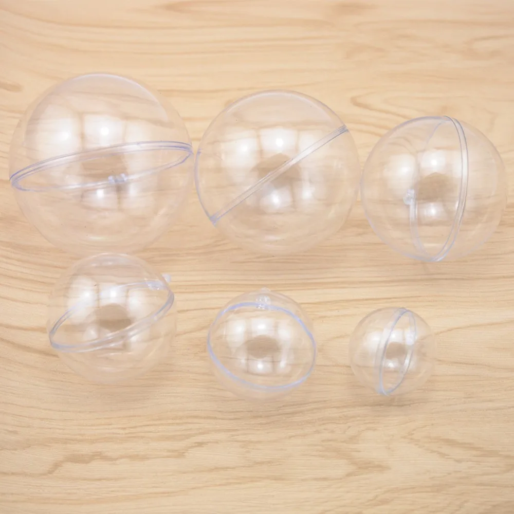 

10PCS Christmas Tress Decorations Ball 4/5cm Transparent Open Plastic Clear Bauble Ornament Gift Present Box Decoration