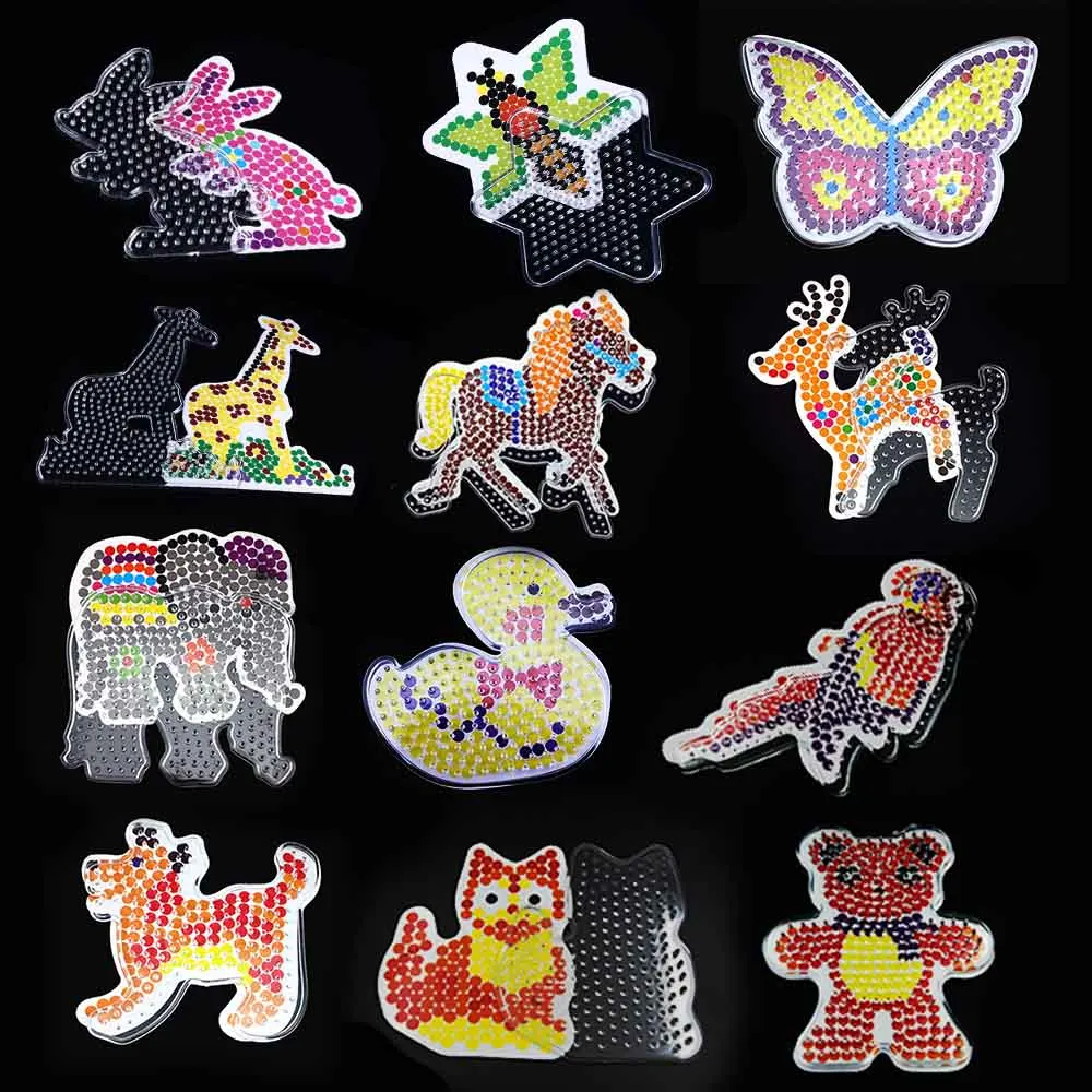

12 pieces 5mm Hama Beads Template Perler Beads DIY Hand Making Toy Pegboard Children Kid Education Puzzle New Year Gift Craft
