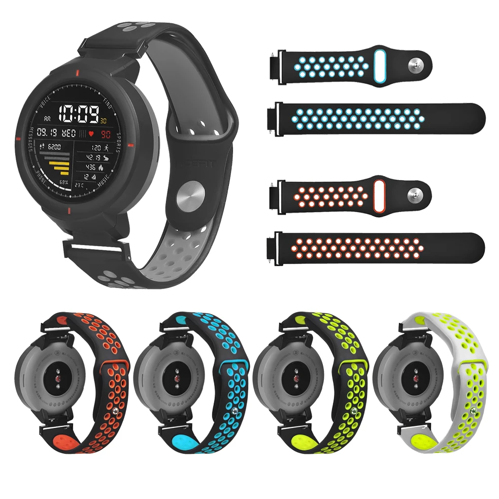 Силиконовый ремешок для часов сменный Браслет Huami Amazfit Verge 3 ремешка двухцветные