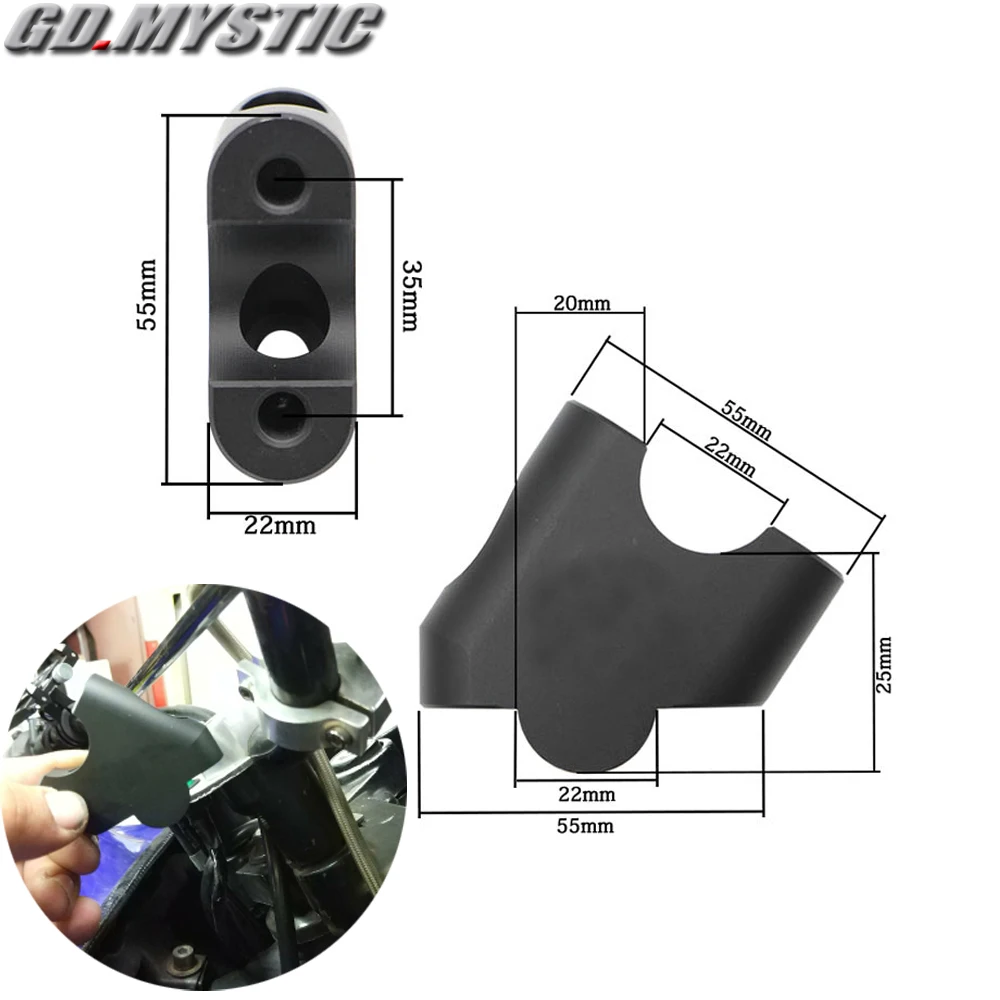 2 шт 7/" 22 мм Мотоцикл CNC алюминиевый руль стояк зажим Крепление конус для триумфа KTM Honda Yamaha Suzuki Kawasaki BMW