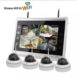 12 дюймов ЖК-дисплей 4CH 960 P wifi NVR CCTV камера системы безопасности Беспроводной NVR Комплект домашний wifi наблюдения открытый ip-камера 4CH