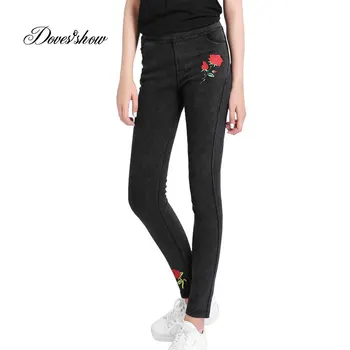 

Stretch Slim Casual Elastic Embroidery Pencil Pants Leggings Female Ankle Length Plus Pants Jeans Women Autumn Skinny Trousers