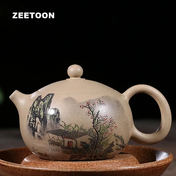 

270cc Authentic Yixing Teapot Landscapes Xi Shi Pot Handmade Chinese Healthy Purple Clay Kung Fu Tea Set Zisha Tea Pot Kettle