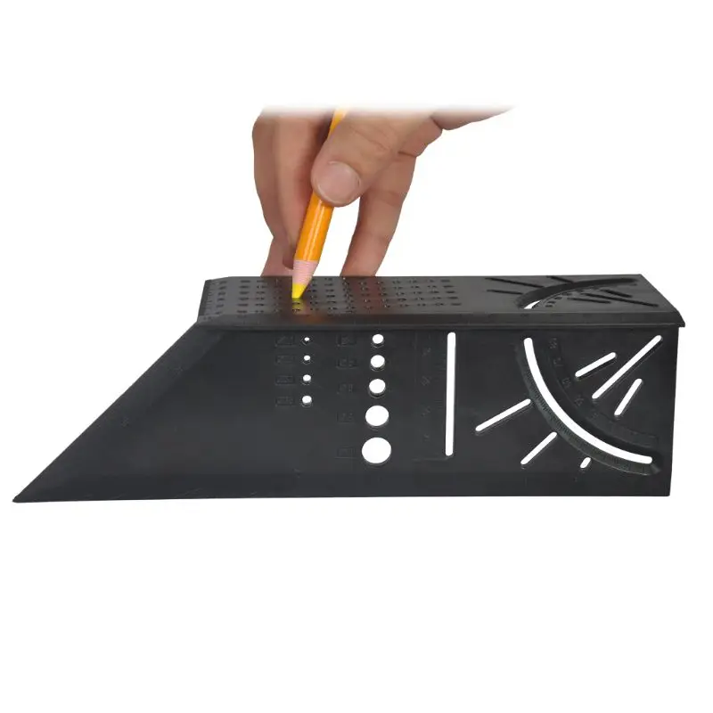 

3D Layout Angle Size 45/90Degree Metric Square Gauge Measuring Tool Woodworking Ruler Caliper Measurement Carpentry With Pen