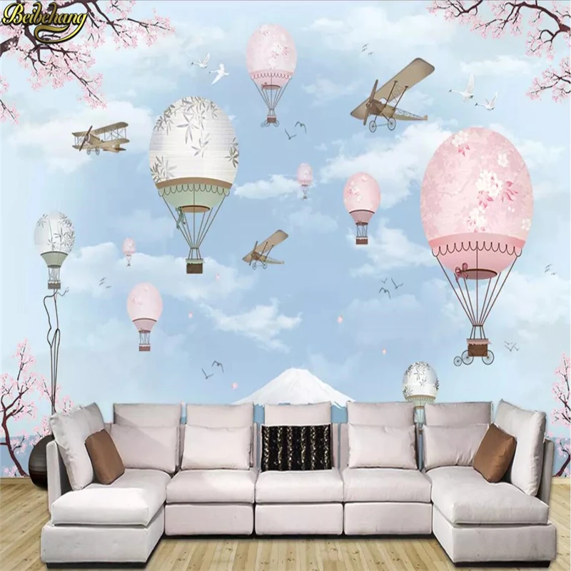 beibehang Custom wallpaper mural cartoon hot air balloon background wall papers home decor papel de parede wall paper