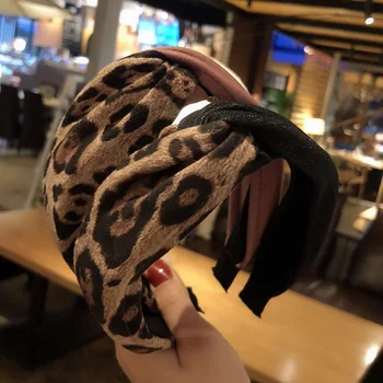 

Fashion Luxuriou Leopard Print Cloth Hair Hoop Headband Hairband for Women Girls Small fresh style Hair Band Hair Accessories