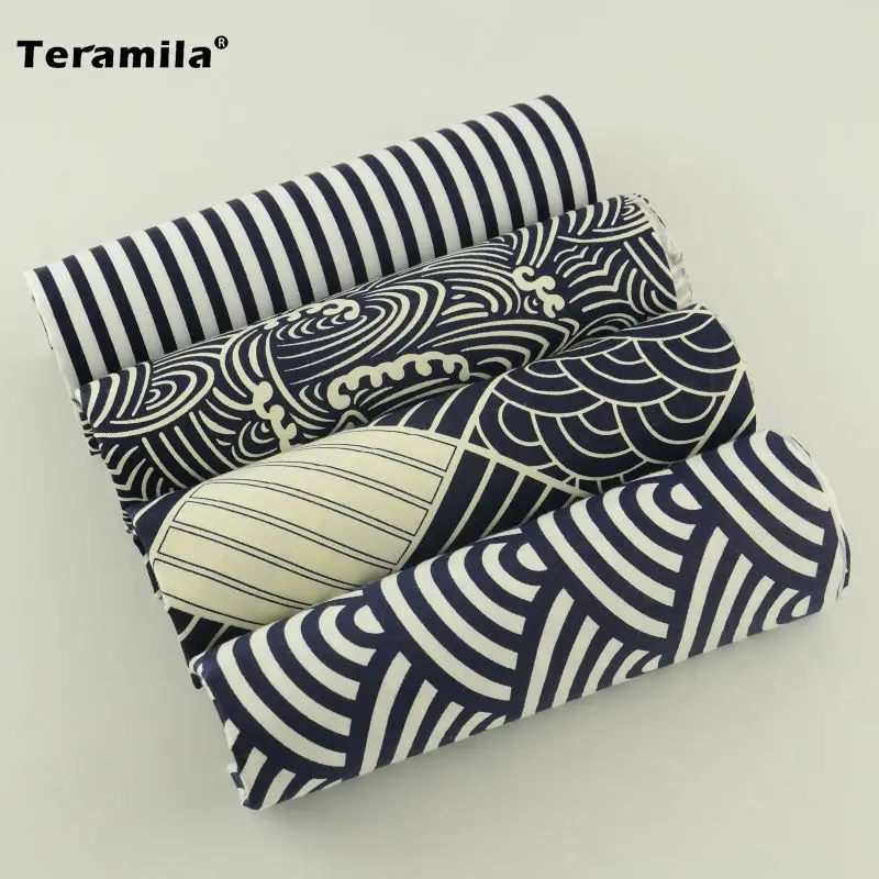 Темно-синий и белый цвет 4 шт. подушка хлопок ткань комплект красивый дизайн кровать стеганое постельное белье леди платье Шитье игрушек