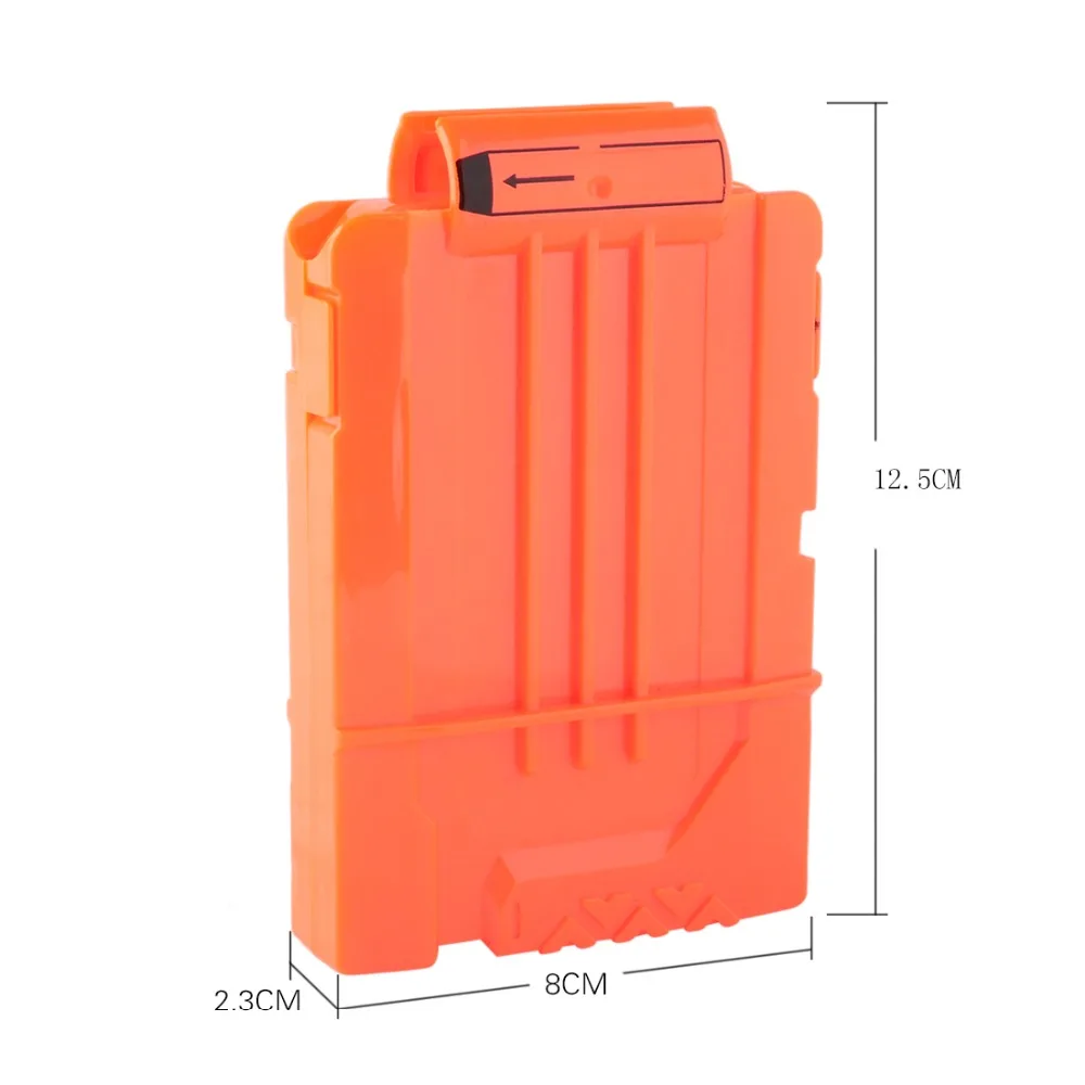 

Soft Bullet Clips for Nerf Toy Gun 6 Bullets Ammo Cartridge Dart for Nerf Gun Clips - Transparent Orange