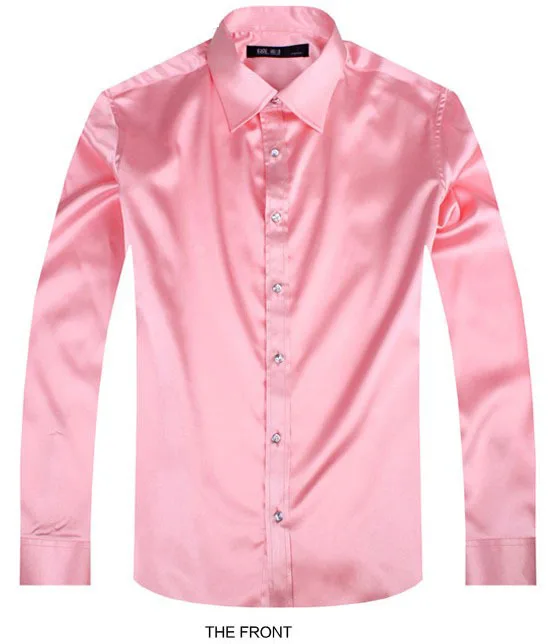 2017 Pink Luxury the groom shirt male long sleeve wedding shirt men's