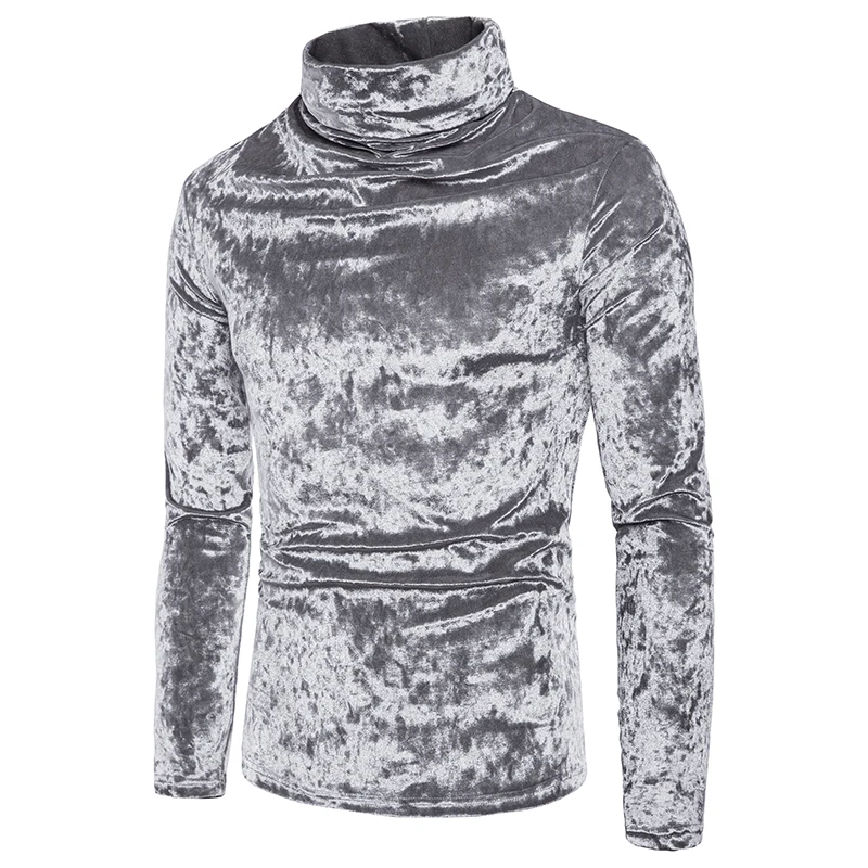

Fashion Silver Black Purple Wine Red Autumn Winter Coral feece Silky Solid Color Design High Collar Men's Pullover Sweatshirts