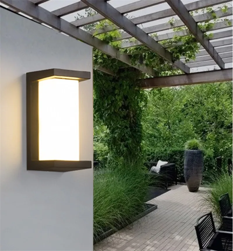 Светодиодный настенный светильник, бра, водонепроницаемый светильник для крыльца, современный светодиодный настенный светильник, датчик движения радара, настенный светильник для сада, открытый светильник, 18 Вт