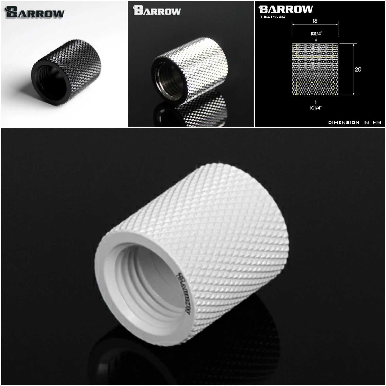 Barrow G1/4 &quot20 мм Двойная Внутренняя резьба соединительный элемент|fittings barrow|connector