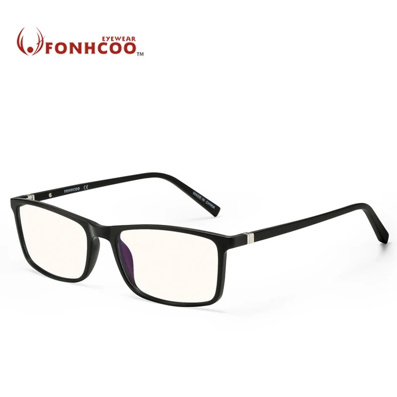 

FONHCOO TR Glasses Frame Men Women Rectangle Optical Computer Gaming Glasses Anti blue Light Blocking Glasses Anti eye fatigue