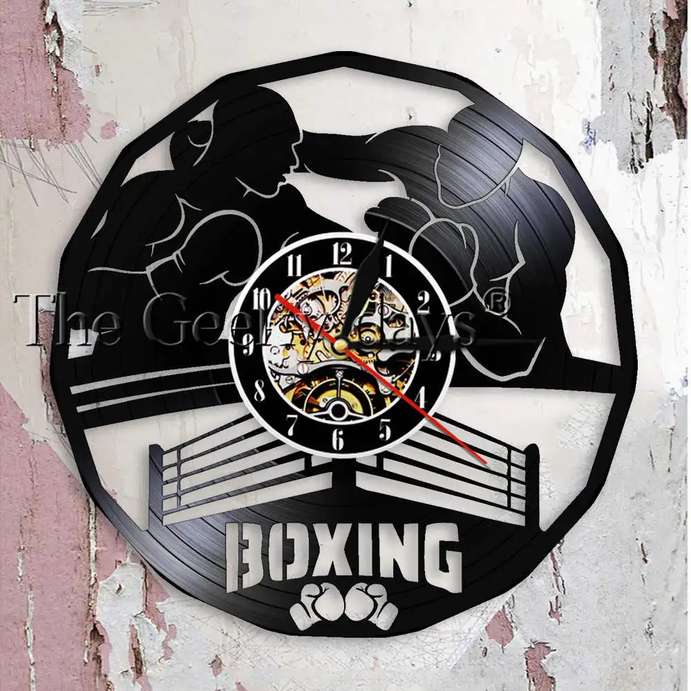 

Boxing Gym Sign Boxing Martial Arts Wall Clock Madville Wall Decor Pugilism Boxing Main Event Vinyl Record Wall Clock Boxer Gift