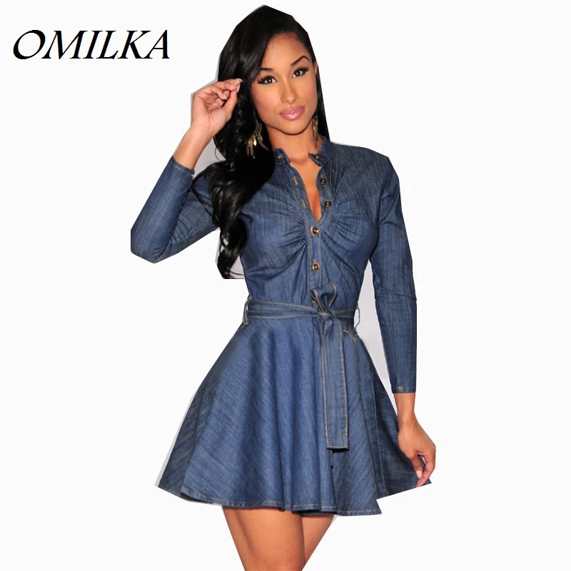 bodycon dress with denim shirt