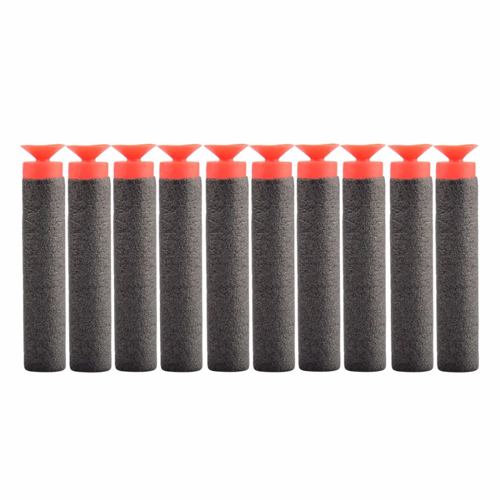 

Surwish Pack of 10 Dart Refills Sucked Head Type Foam Bullets for Nerf Toy Gun - Black